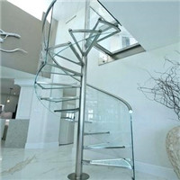 Nice quality laminated spiral staircase with stainless steel rod railing