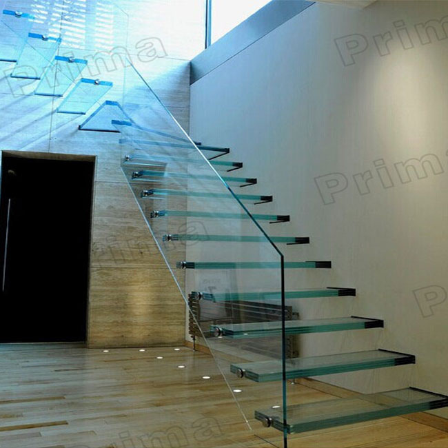 Commercial tempered glass floating staircase hot sale modern style staircase