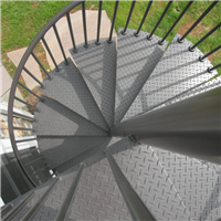 Modern design Metal spiral staircase with stainless steel rod railing