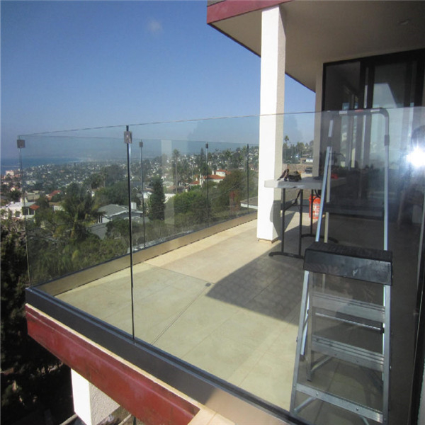 side mounted u channel glass railing price