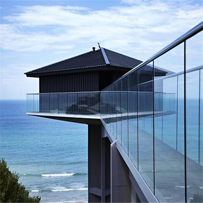 Safety aluminum balcony frameless glass railing system PR-U075