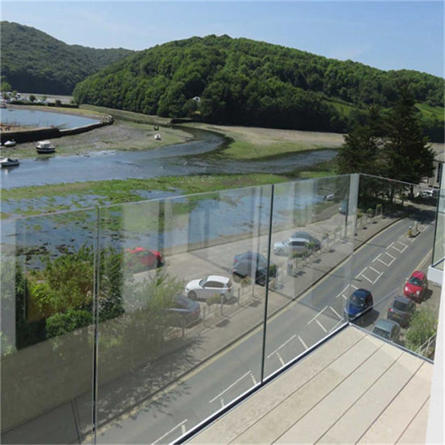 Frameless tempered clear glass railing for balcony PR-U081