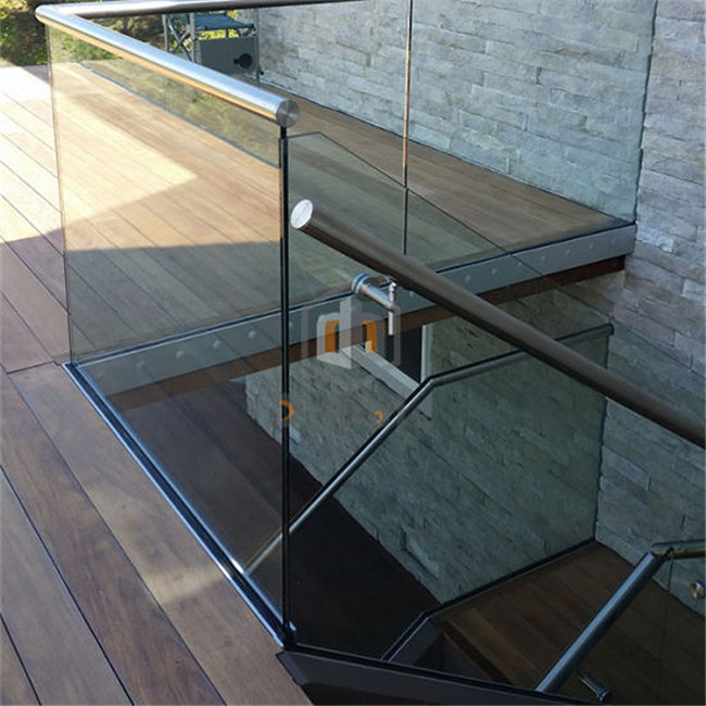 Stainless steel U base shoe glass railing exterior PR-U085