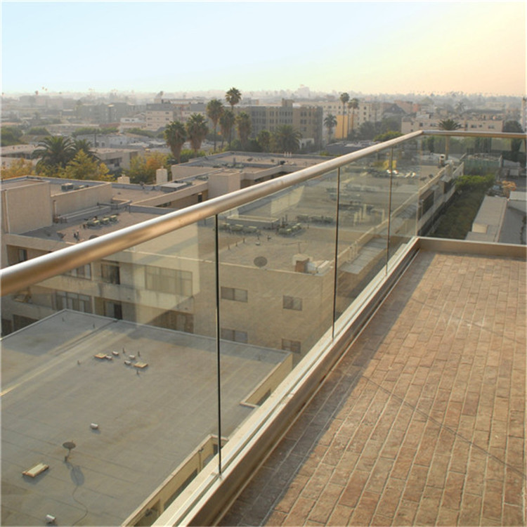 Brushed aluminum u channel glass balustrade system PR-U089