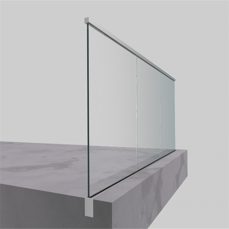 Flooring aluminum U channel glass balustrade PR-U097