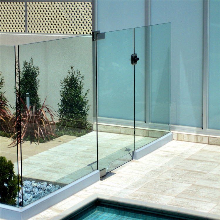 U channel frameless balustrade tempered glass railing PR-U098