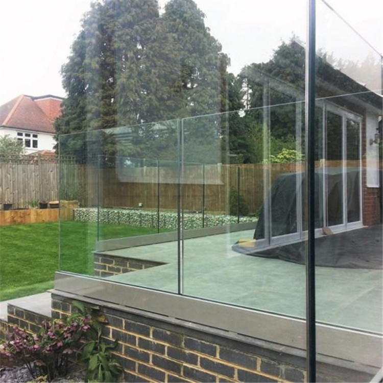 Frameless u channel clear glass railing PR-U100