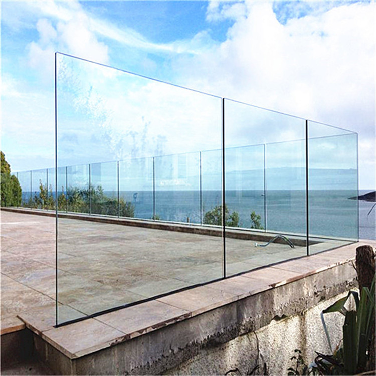 U channel clear glass balustrade with stainless steel handrail PR-U115