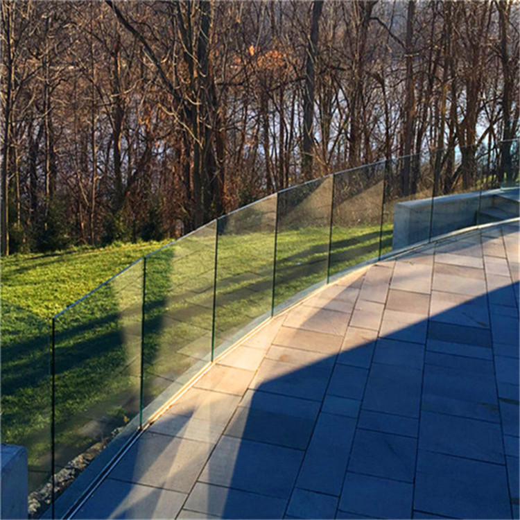 Modern glass aluminium U channel glass railing PR-U128