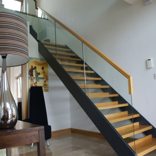 black stringer steel wood staircase price