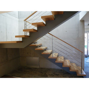 steel structure modern stair case modular straight steel staircase