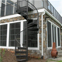 Outdoor metal treads and steel spiral stairs for modern home