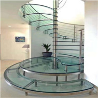 Modern Tempered Glass Stair Spiral Staircase Design