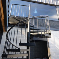 Exterior wood spiral staircase galvanized steel stair