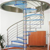 Indoor Decorative Steel Wood Spiral Stairs