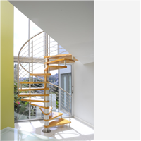 Factory cheap price Metal spiral staircase with stainless steel rod railing