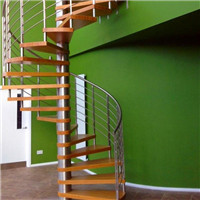 Interior spiral staircase rod railing stair with glass steps