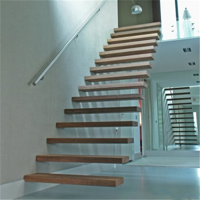 Best price custom design solid wood floating staircase