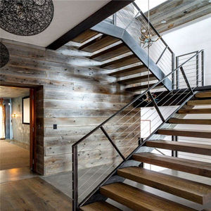 Modern home staricase design stringer straight steel stairs