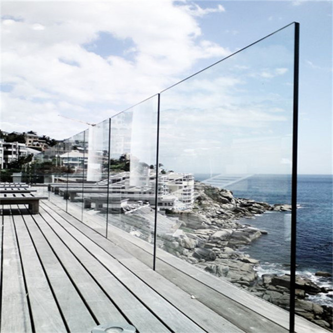 Personal home balcony U channel tempered glass fence PR-U144