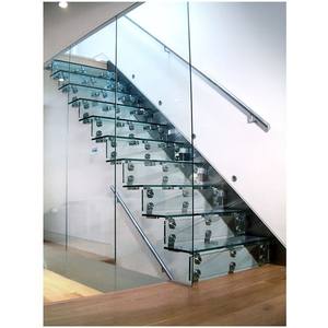 China Cheap Glass Stairs Price Safety Custom Cantilever Glass Staircase