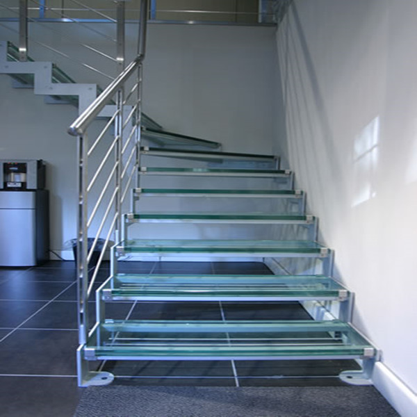 fancy staircase design steel wood glass steps