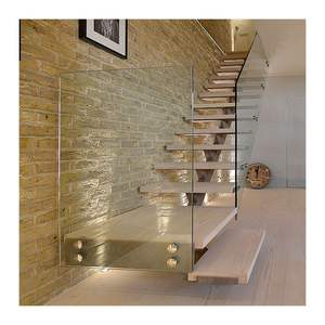 Modern Indoor Small Space Stairs glass Straight Staircase