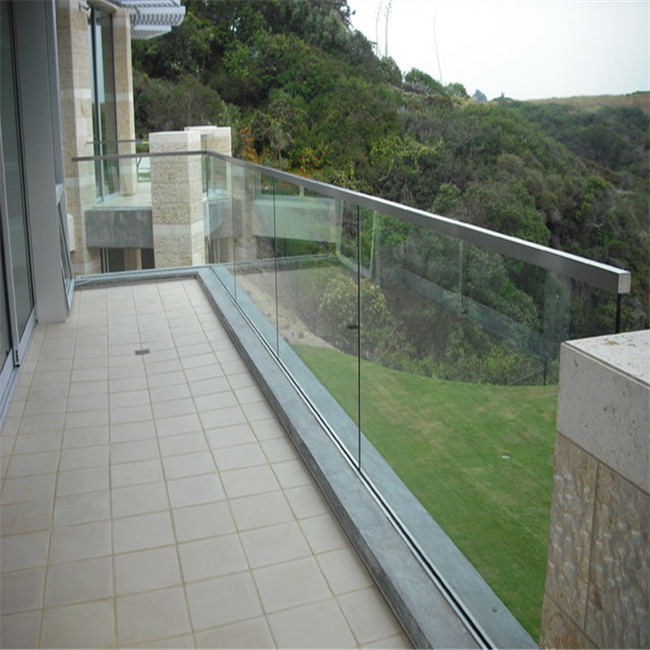 10-15mm glass aluminium U channel glass railing deck PR-U062