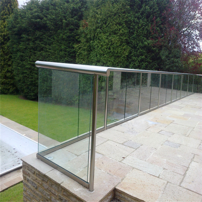 PRIMA Frameless aluminum U channel glass railing for balcony PR-U074