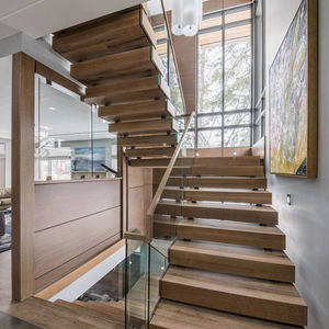 Easy install Prefabricated Stairs Solid Wood Tread Straight Staircase Ideas Luxury Diy