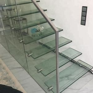 Cheap price modern tempered glass panel stairs