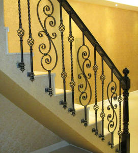 decorative wrought iron indoor stair handrials/staircase railing