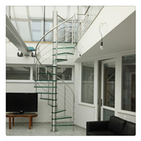 House steel wood staircase for small space