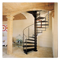 wood spiral staircase for flat or country house