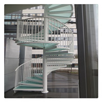 Hot Selling Good Quality Custom Arc Stair Curved Stainless Steel Spiral Staircase with Iron Railing Designs