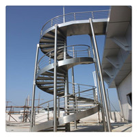 Fashion style stairs steps glass curved stairs spiral staircase with cable railing post