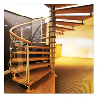 Round ladder iron wood stair modern spiral staircase design