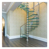 Interior metal spiral stair for villa