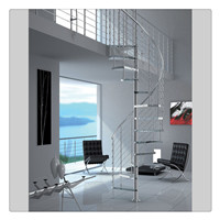 China Manufacture cost tempered glass floating spiral staircase steps