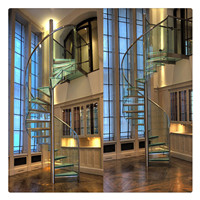 The best selling Glass Spiral Stair/ Wooden Staircase