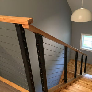 indoor stainless steel railing system wood handrail cable railing