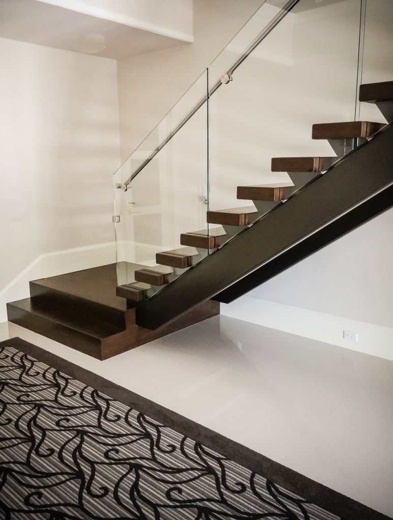 Prima modern wood straight staircase