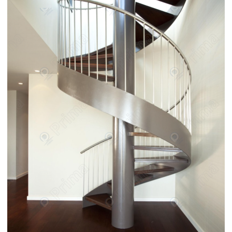 Customised indoor metal spiral staircase